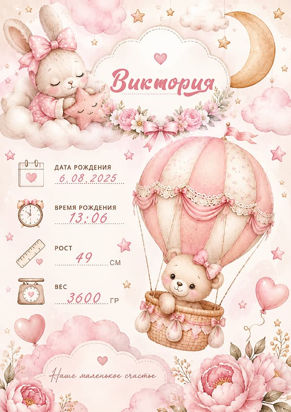 Пример персональной метрики рождения